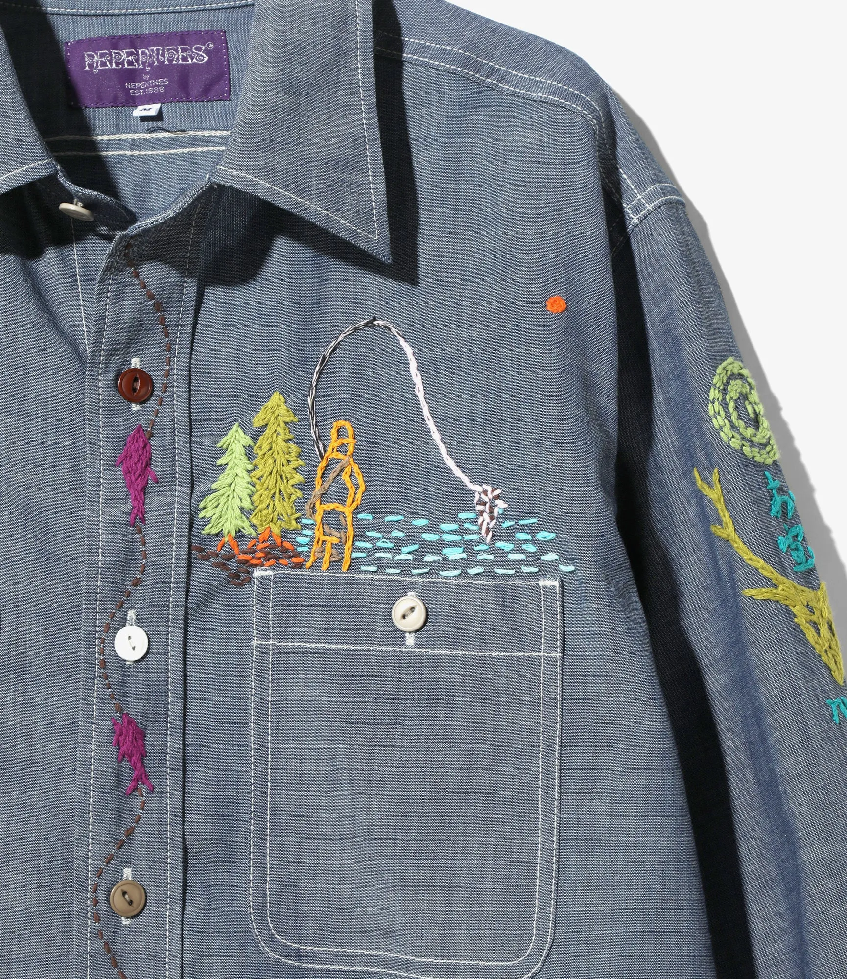 NEPENTHES x OTAKARA NYC - Work Shirt - Cotton Chambray