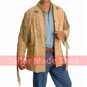New Design Cowboy Suede Leather Jacket Western Coat, Suede Leather Cowboy Jacket