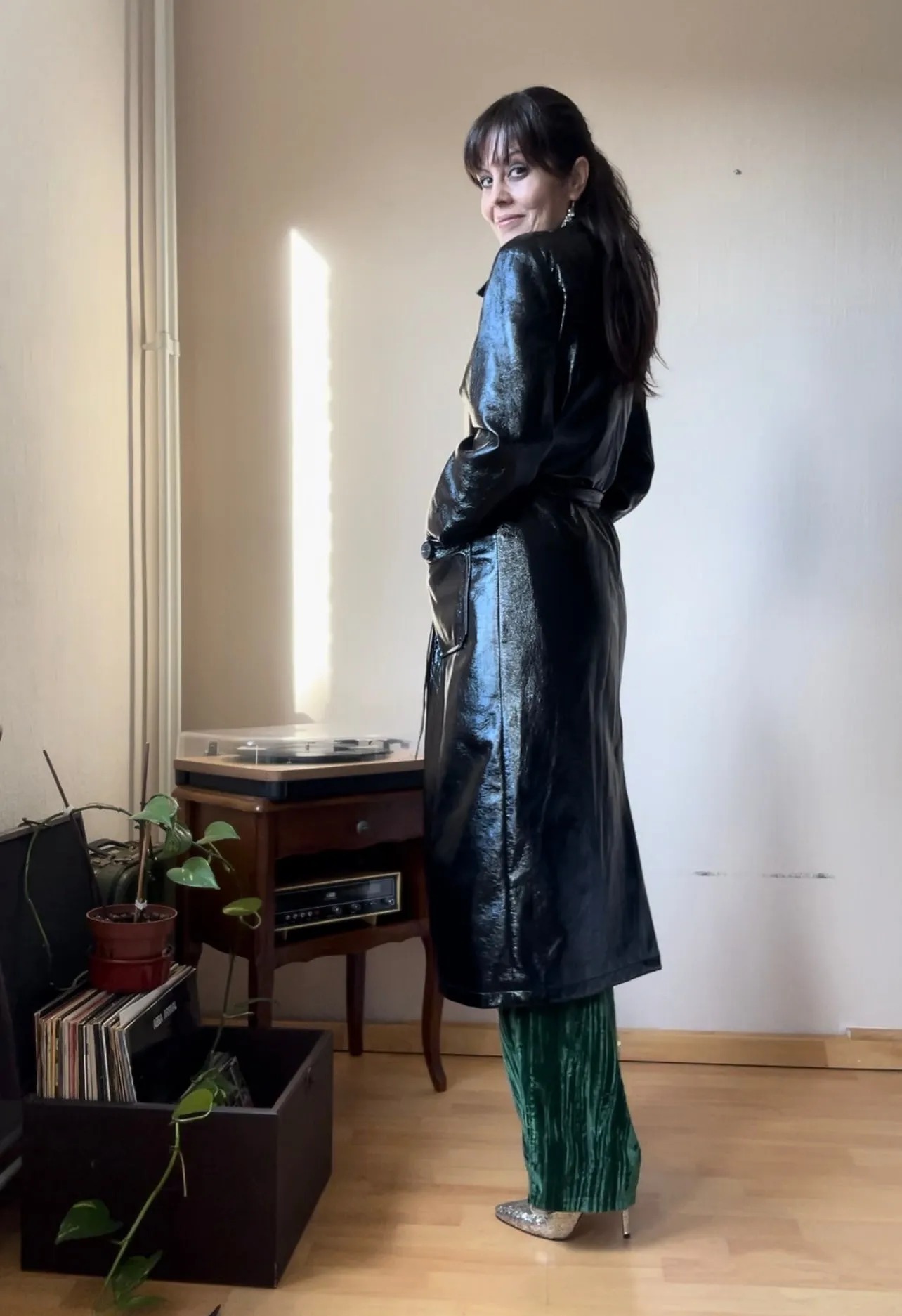 Noize vegan leather trench coat