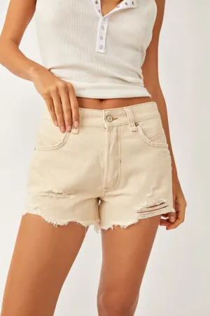 Now or Never Denim Short / Ecru