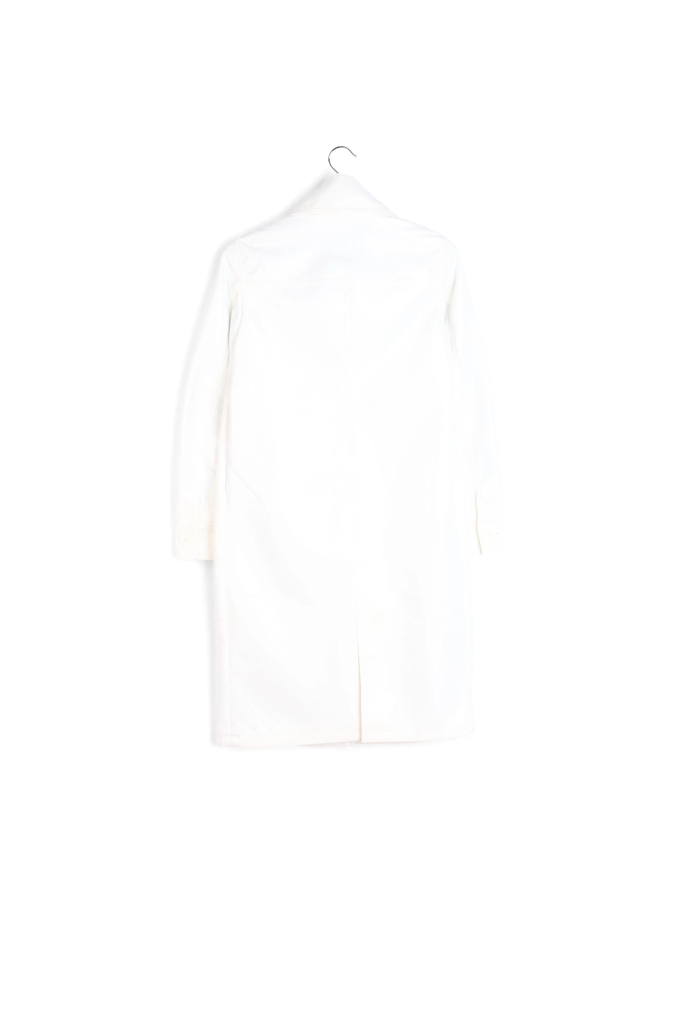 Off-white faux patent-leather trench coat