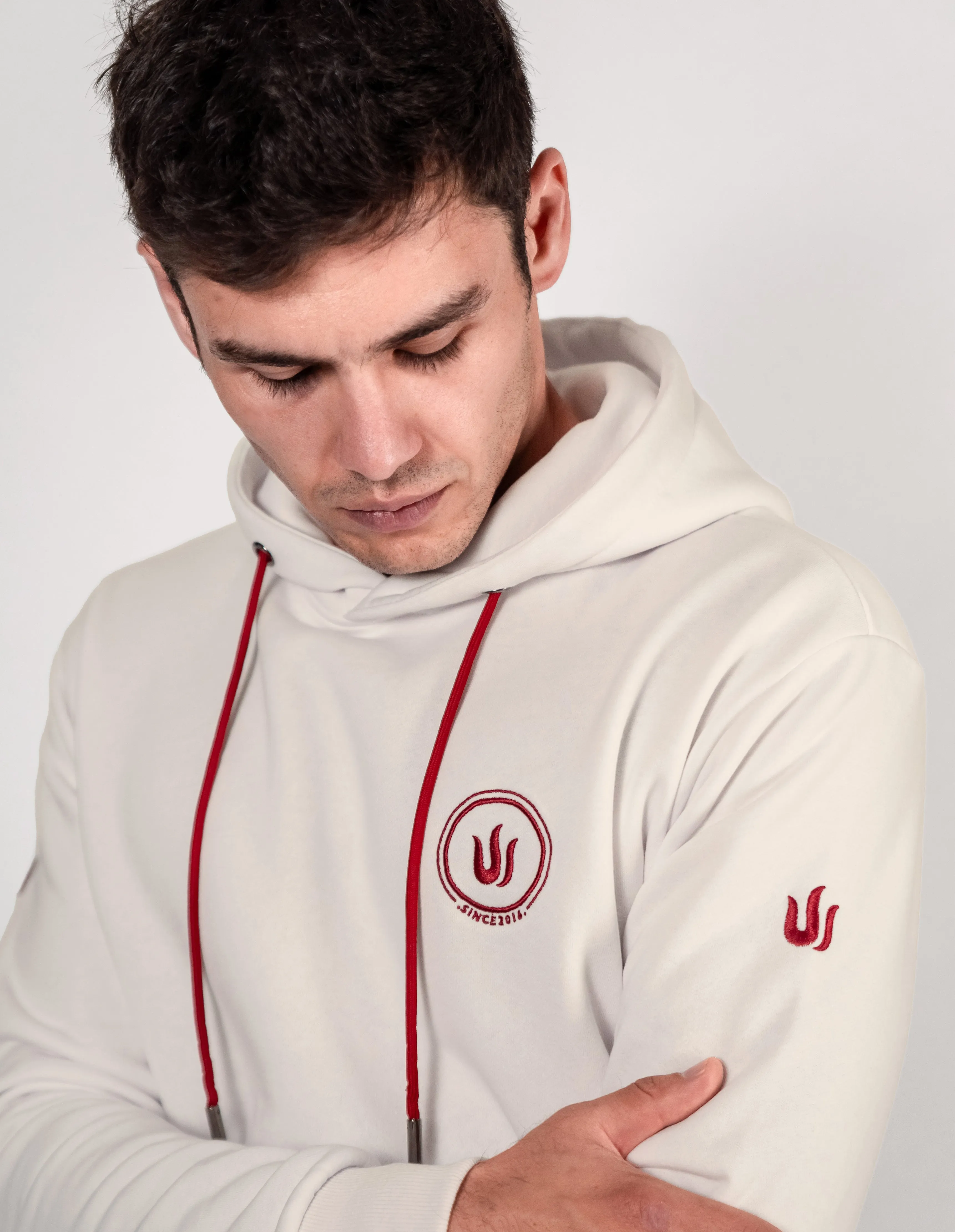 OFF WHITE LOGO RED HOODIE