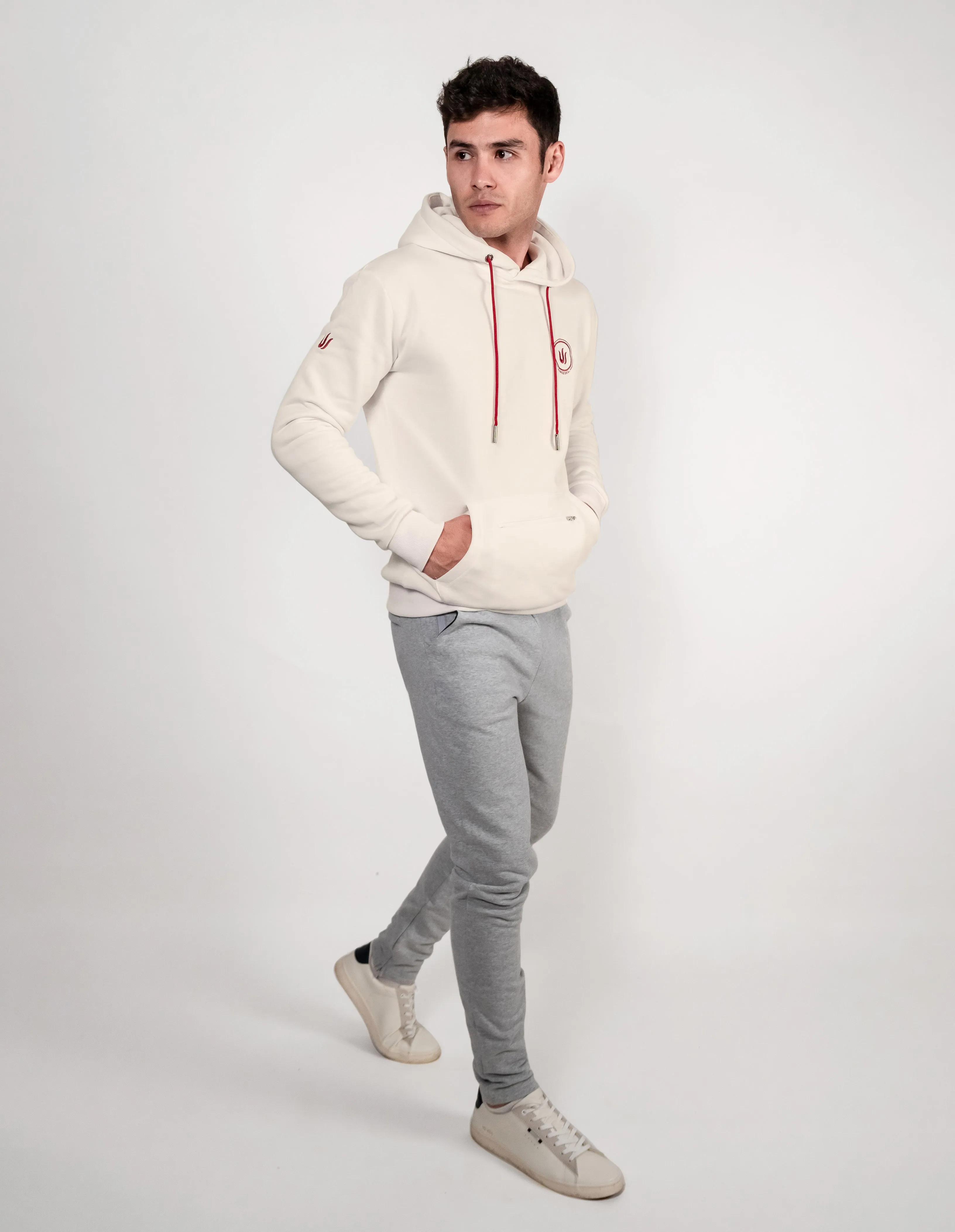 OFF WHITE LOGO RED HOODIE