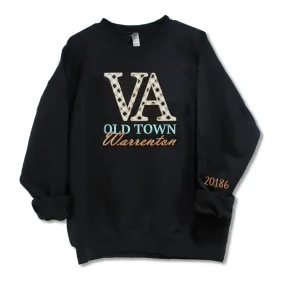 Old Town VA Black Checks Shirt with Custom Town and Sleeve