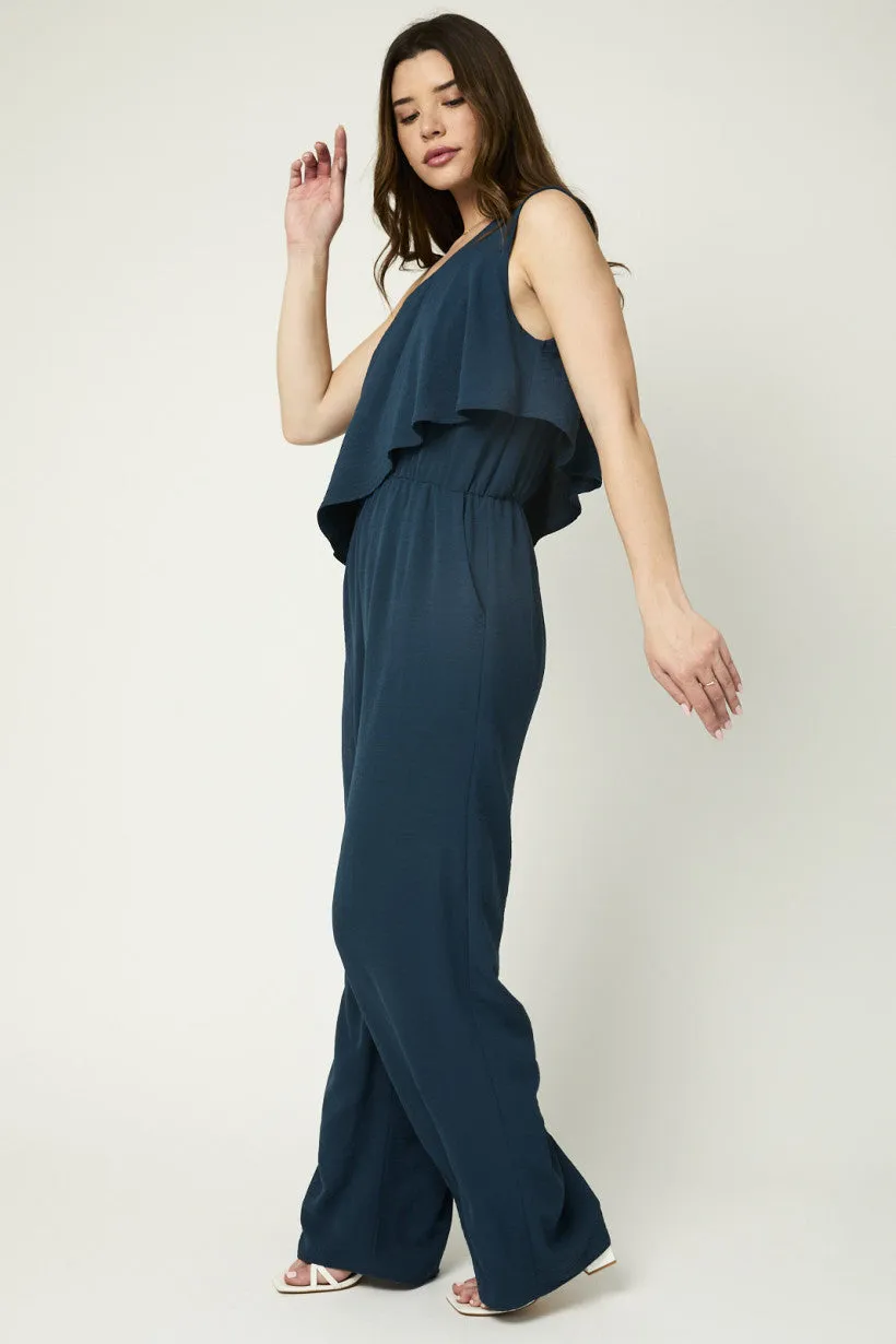 One Shoulder Asymmetrical Jumpsuit