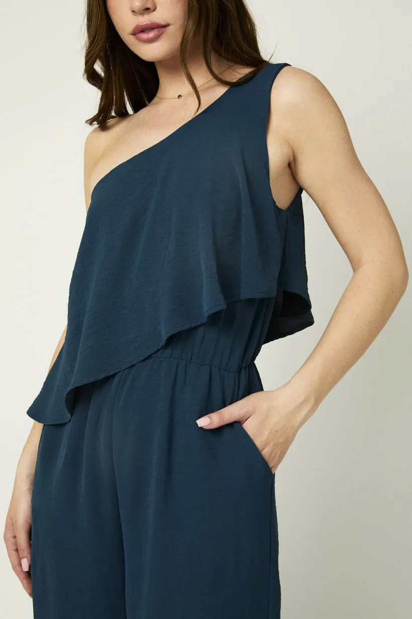 One Shoulder Asymmetrical Jumpsuit