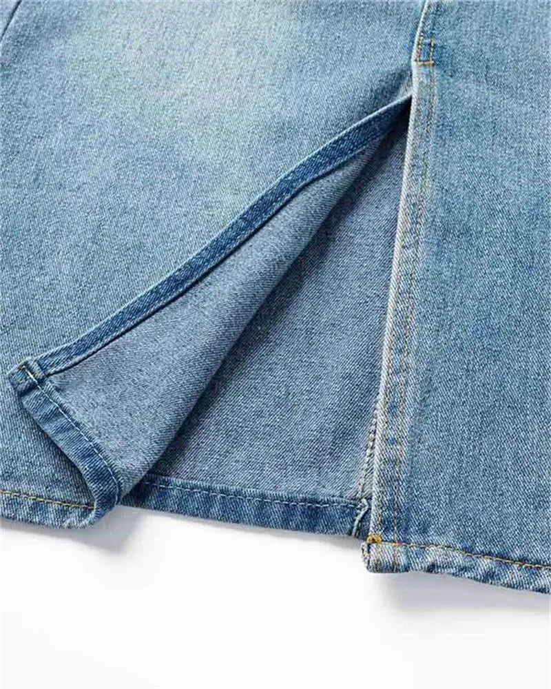 Oriel Split Denim Skirt