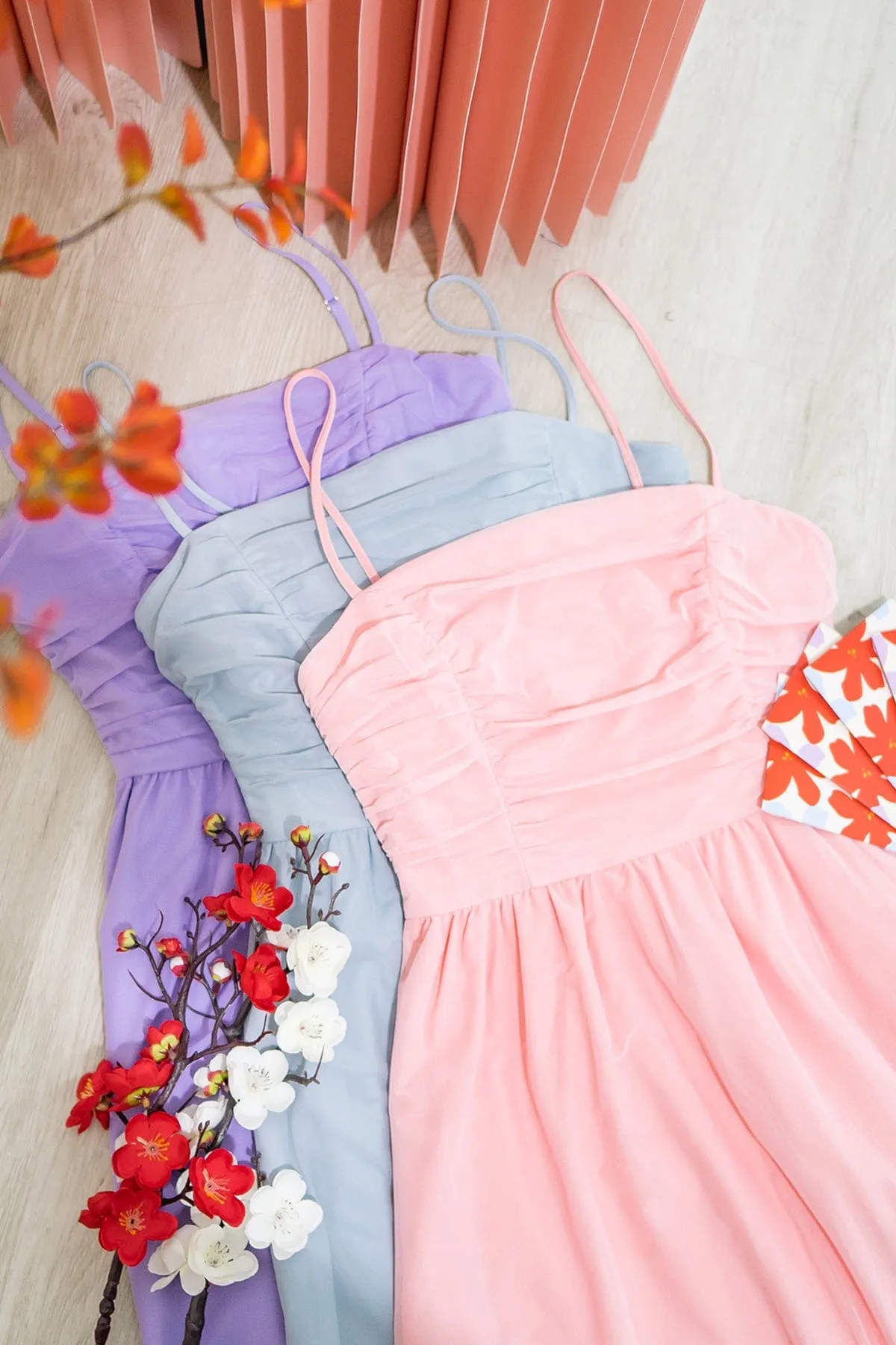PAISLEY RUCHED MESH ROMPER DRESS IN LAVENDER