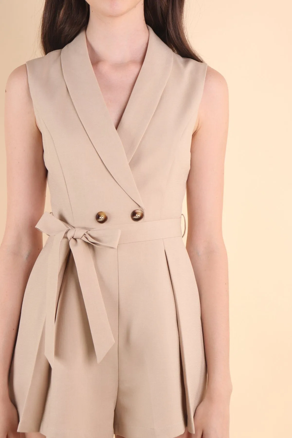 PERLA TUX ROMPER IN ECRU