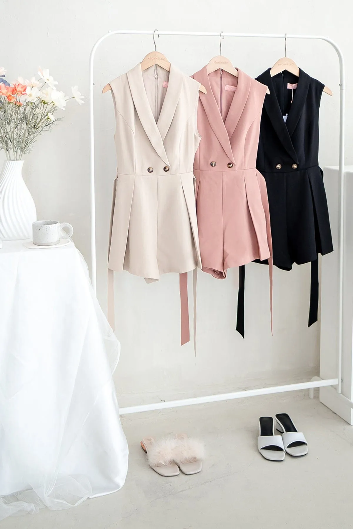 PERLA TUX ROMPER IN ECRU