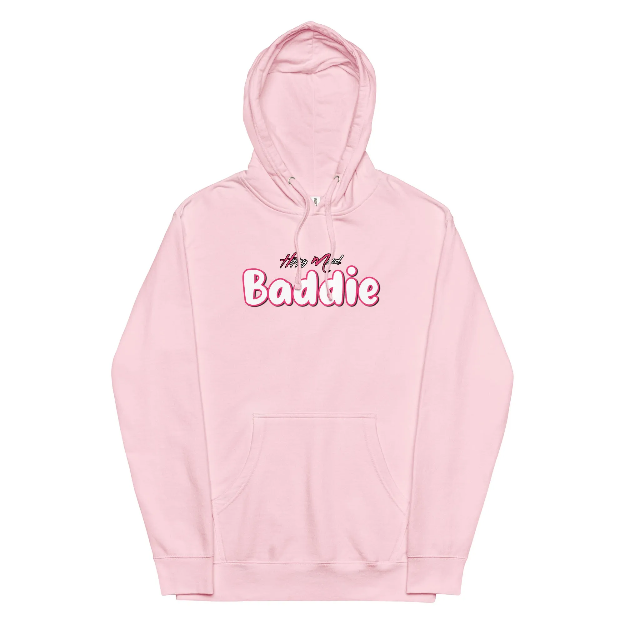 Pink Baddie Print Pullover Hoodie