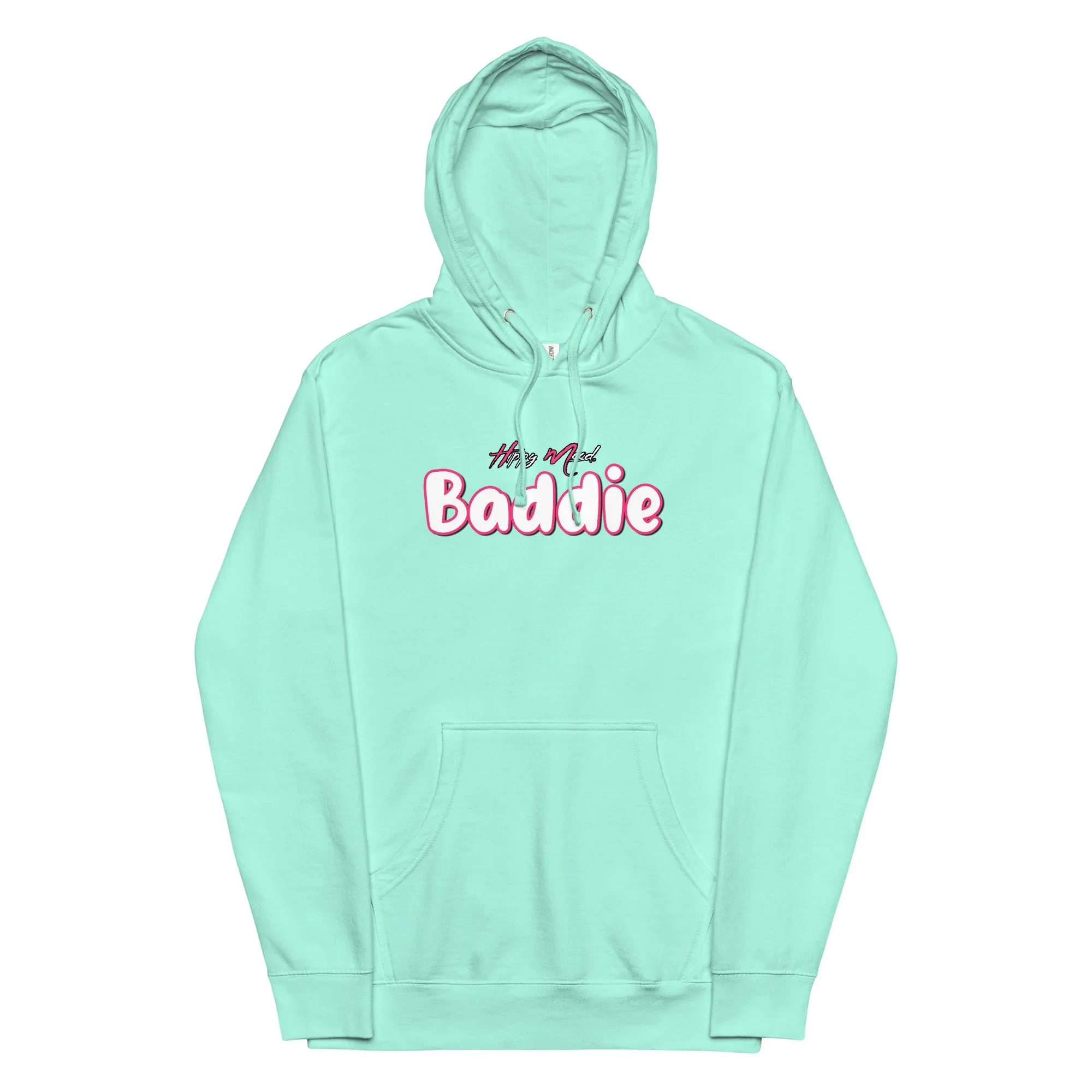 Pink Baddie Print Pullover Hoodie