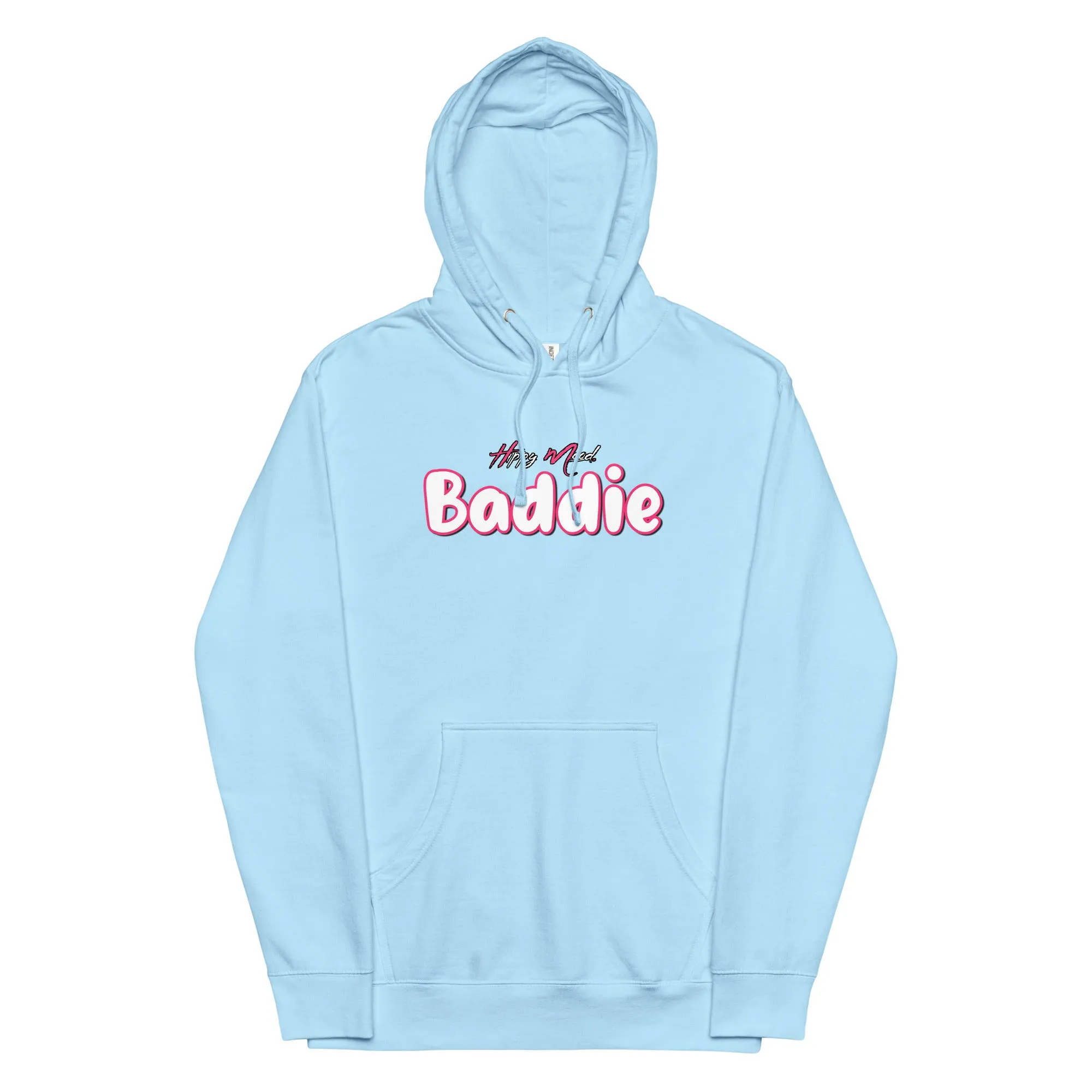 Pink Baddie Print Pullover Hoodie