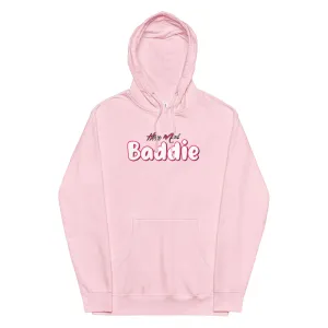 Pink Baddie Print Pullover Hoodie