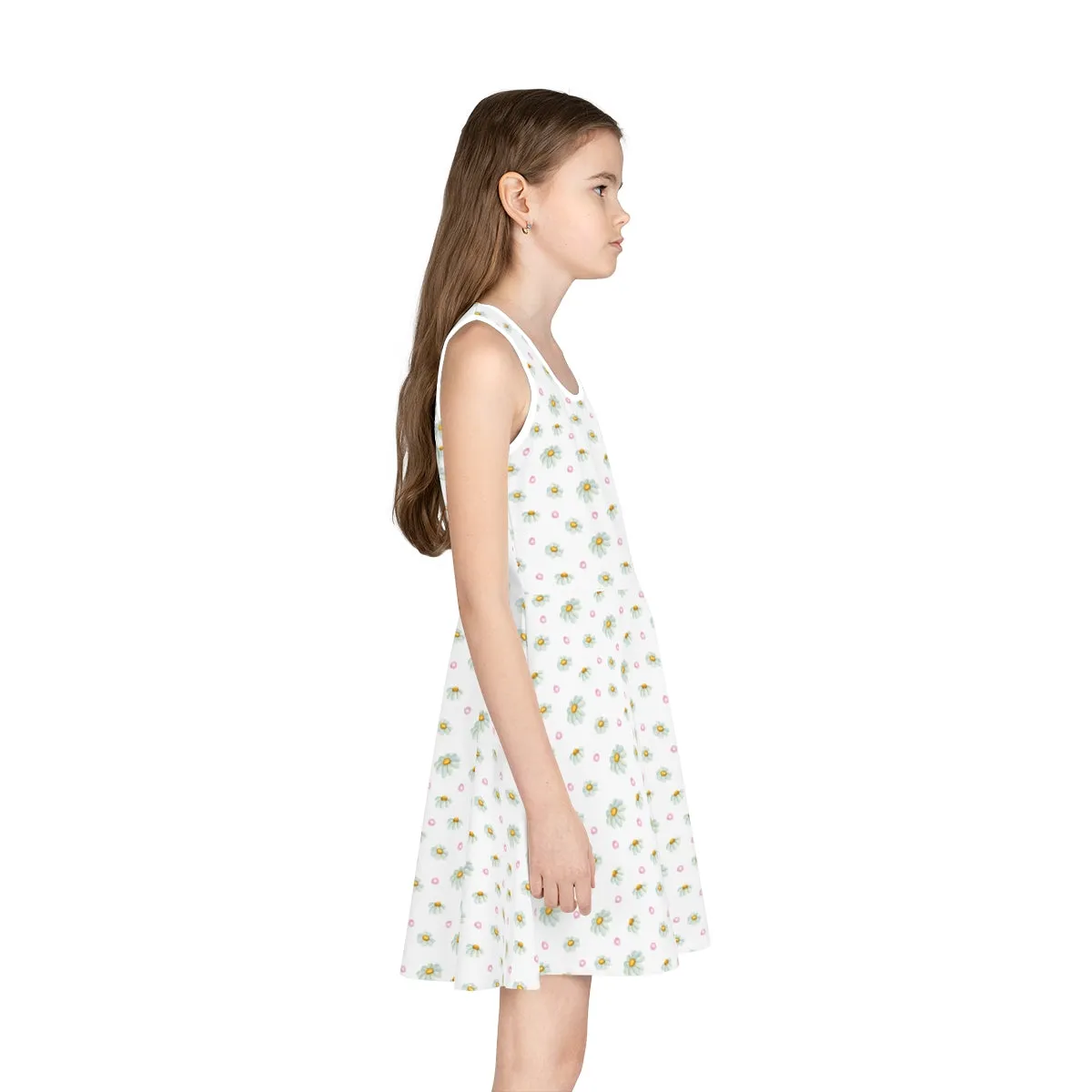Pink Flowers Girls' Sleeveless Sundress Kiki Collection