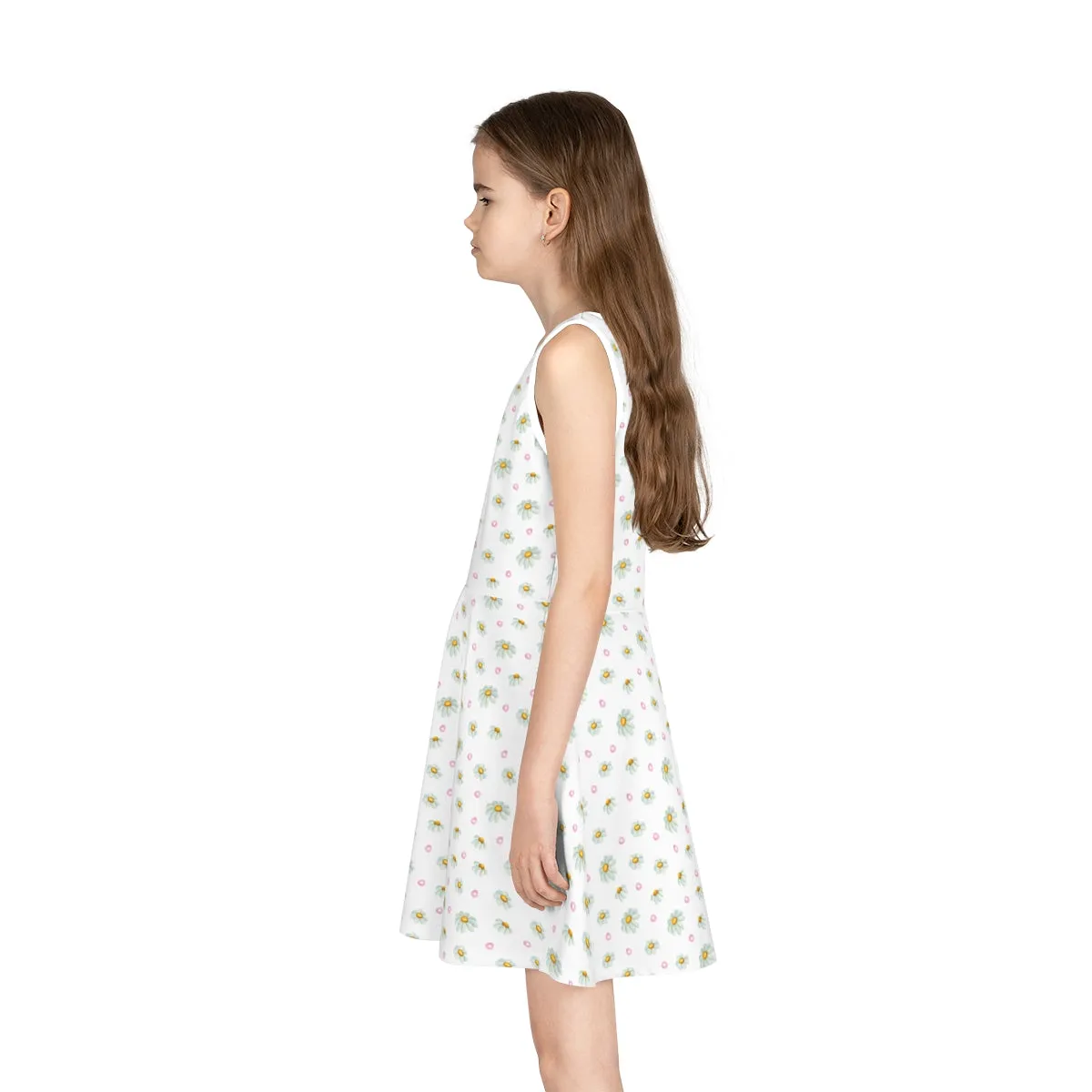 Pink Flowers Girls' Sleeveless Sundress Kiki Collection