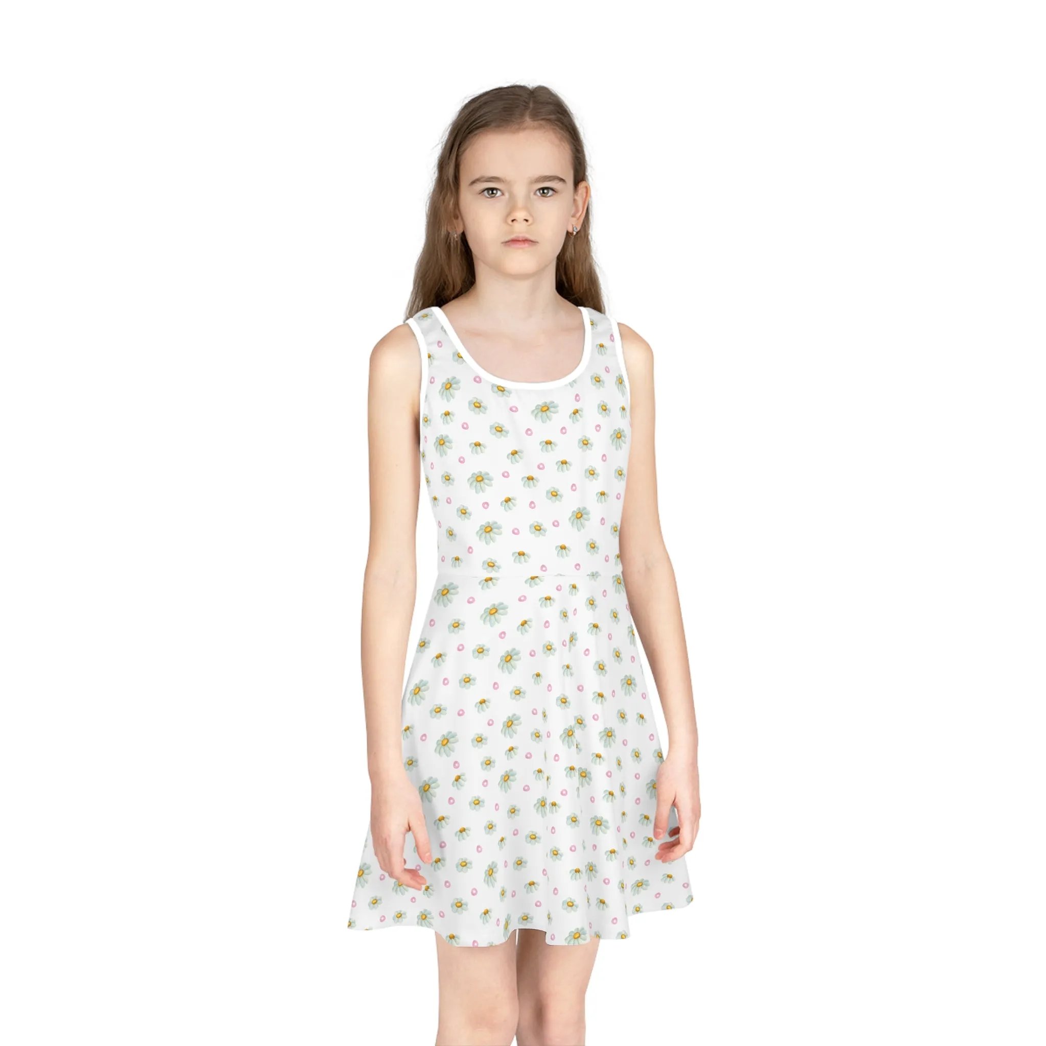 Pink Flowers Girls' Sleeveless Sundress Kiki Collection