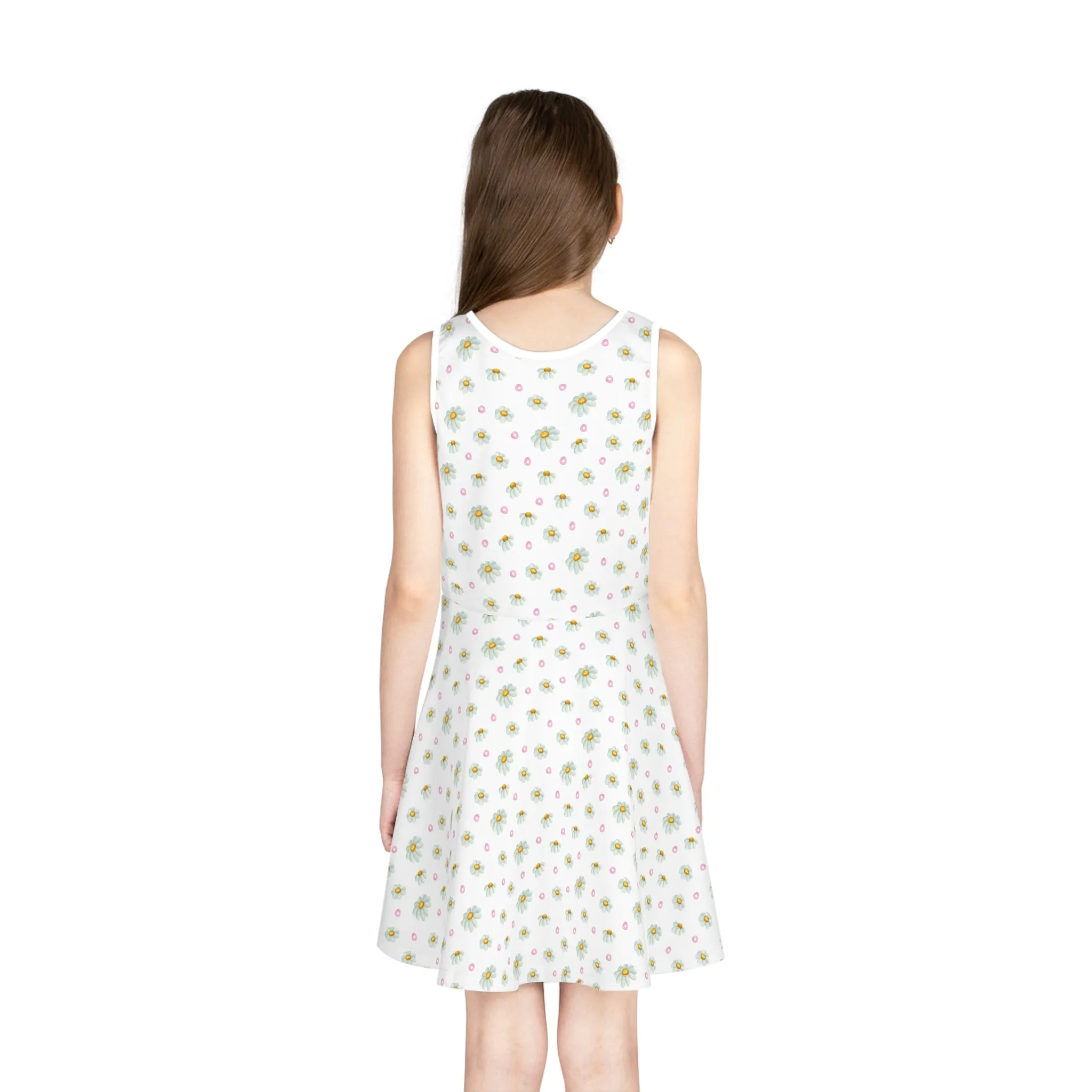 Pink Flowers Girls' Sleeveless Sundress Kiki Collection