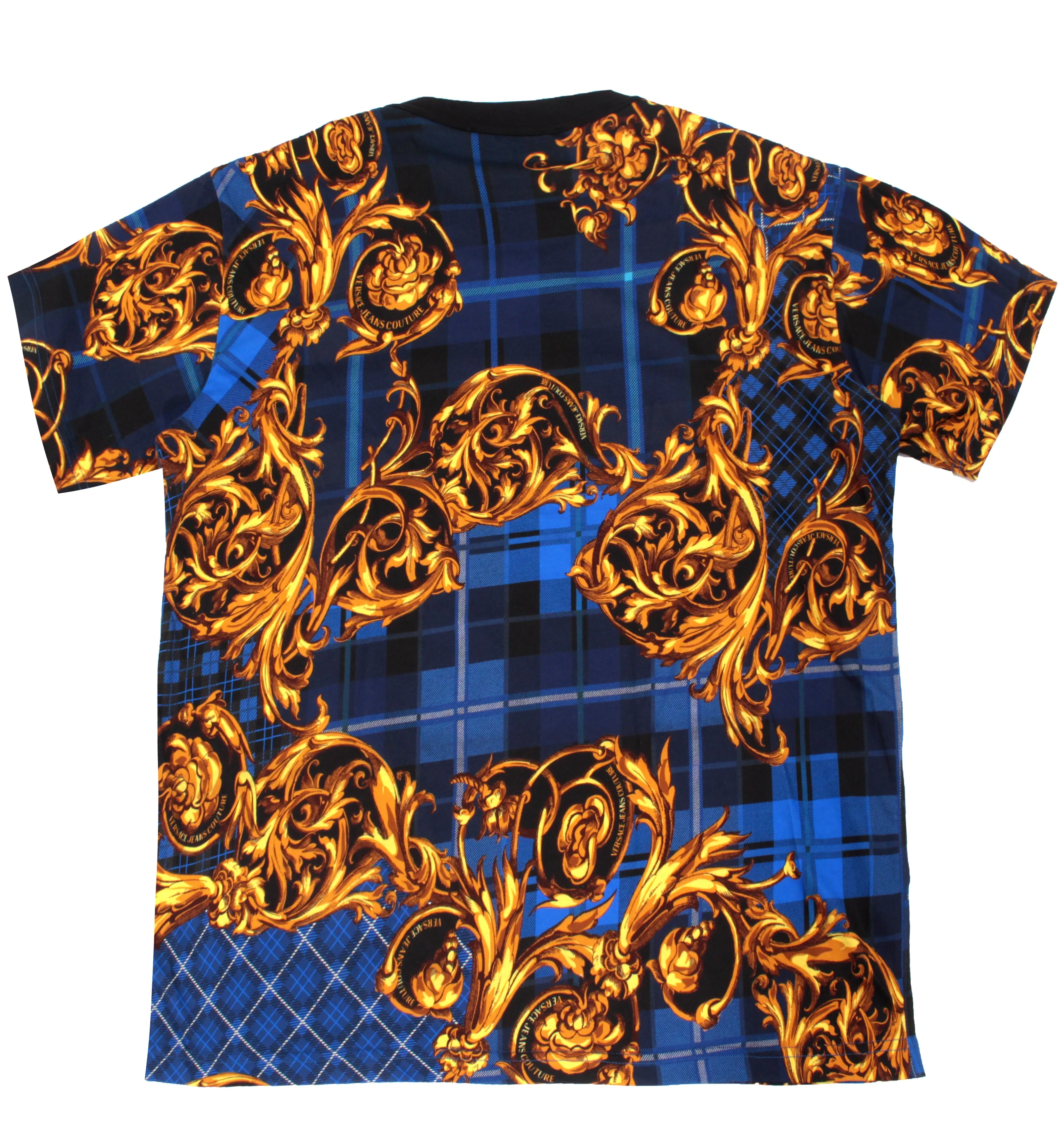 Plaid Barocco Print Tee - Blue