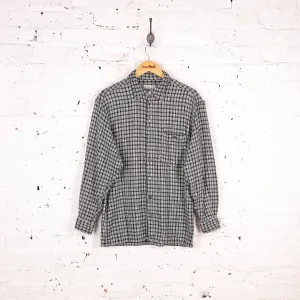 Plaid Check Shirt - Black - M