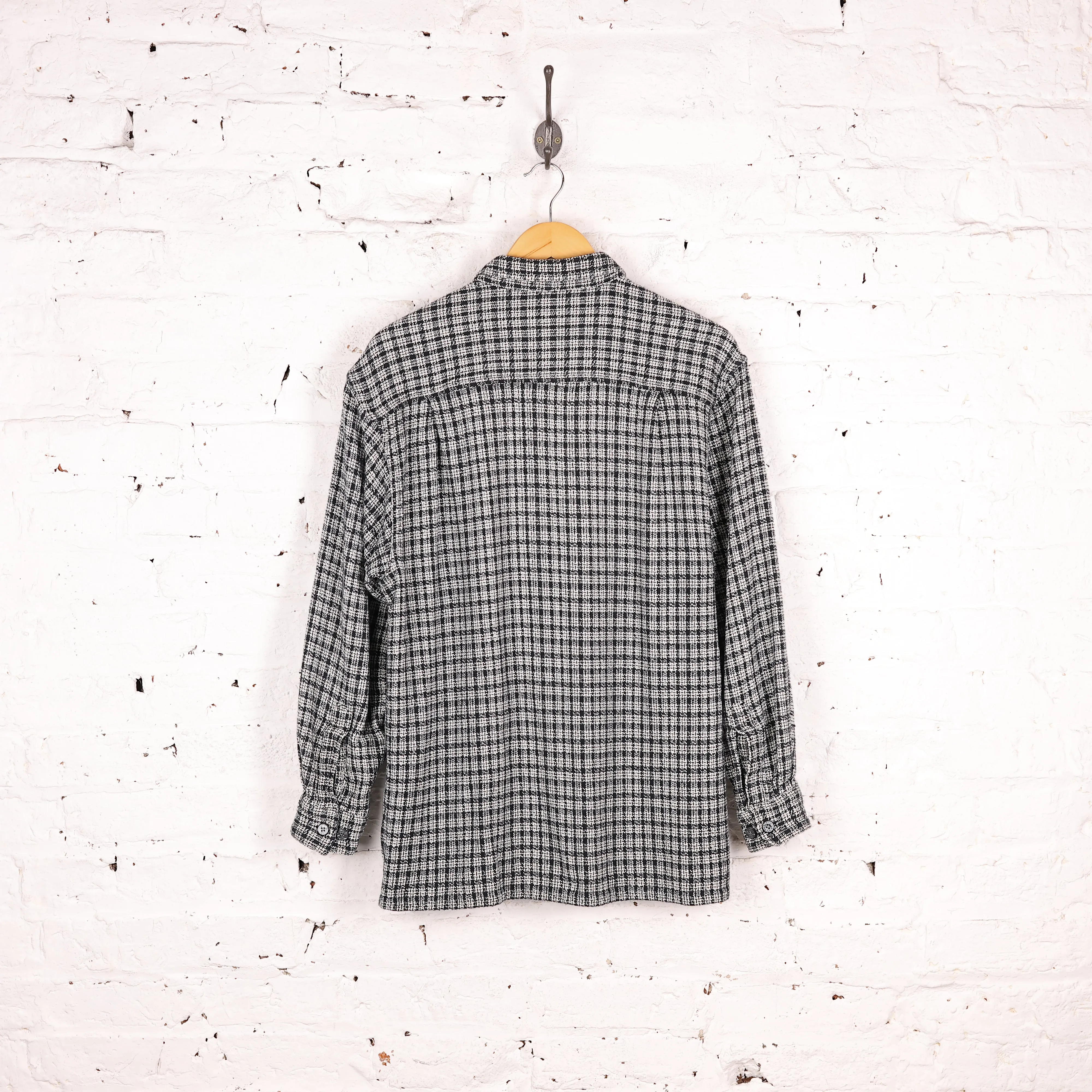 Plaid Check Shirt - Black - M