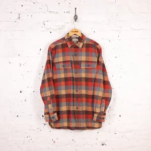 Plaid Check Shirt - Brown - M