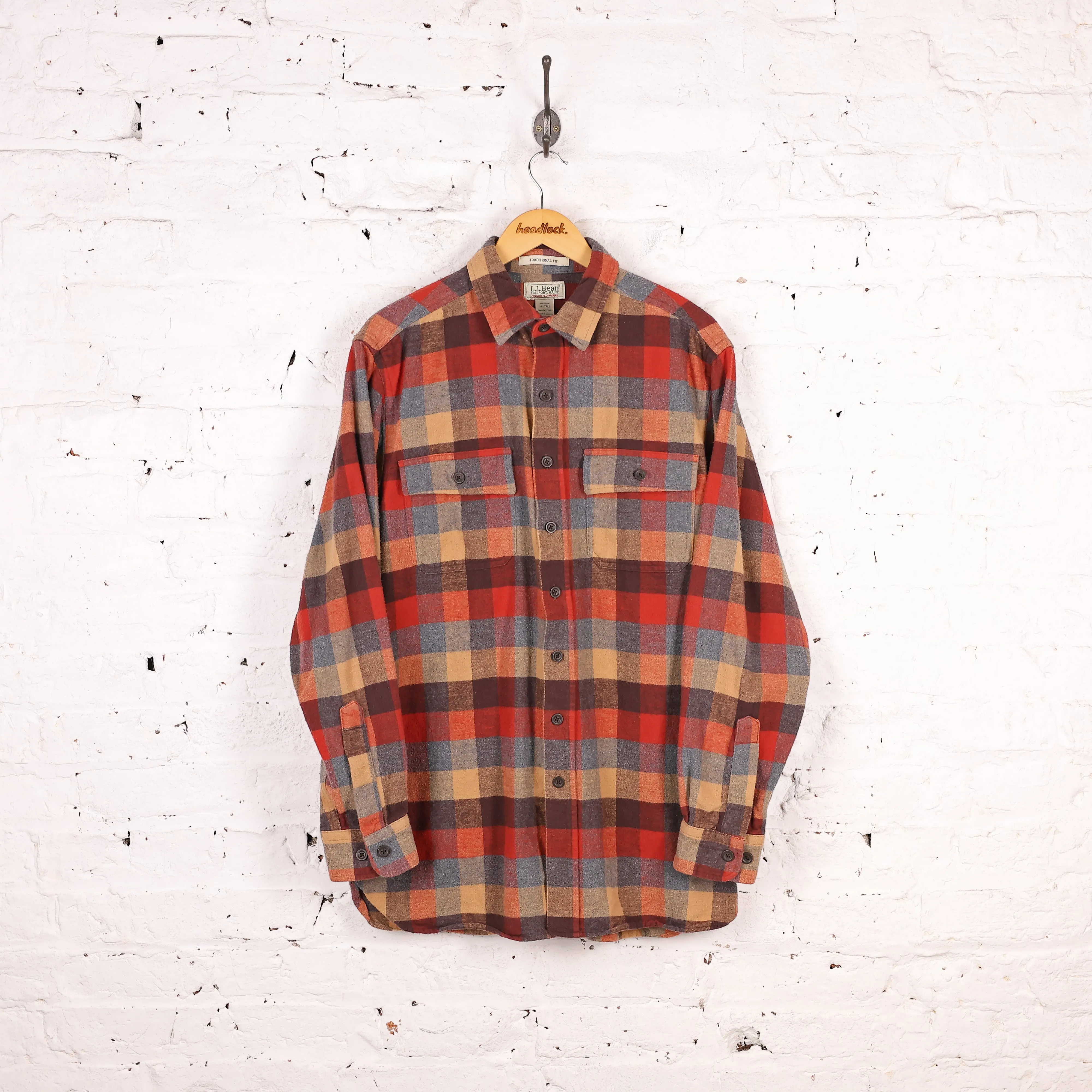 Plaid Check Shirt - Brown - M