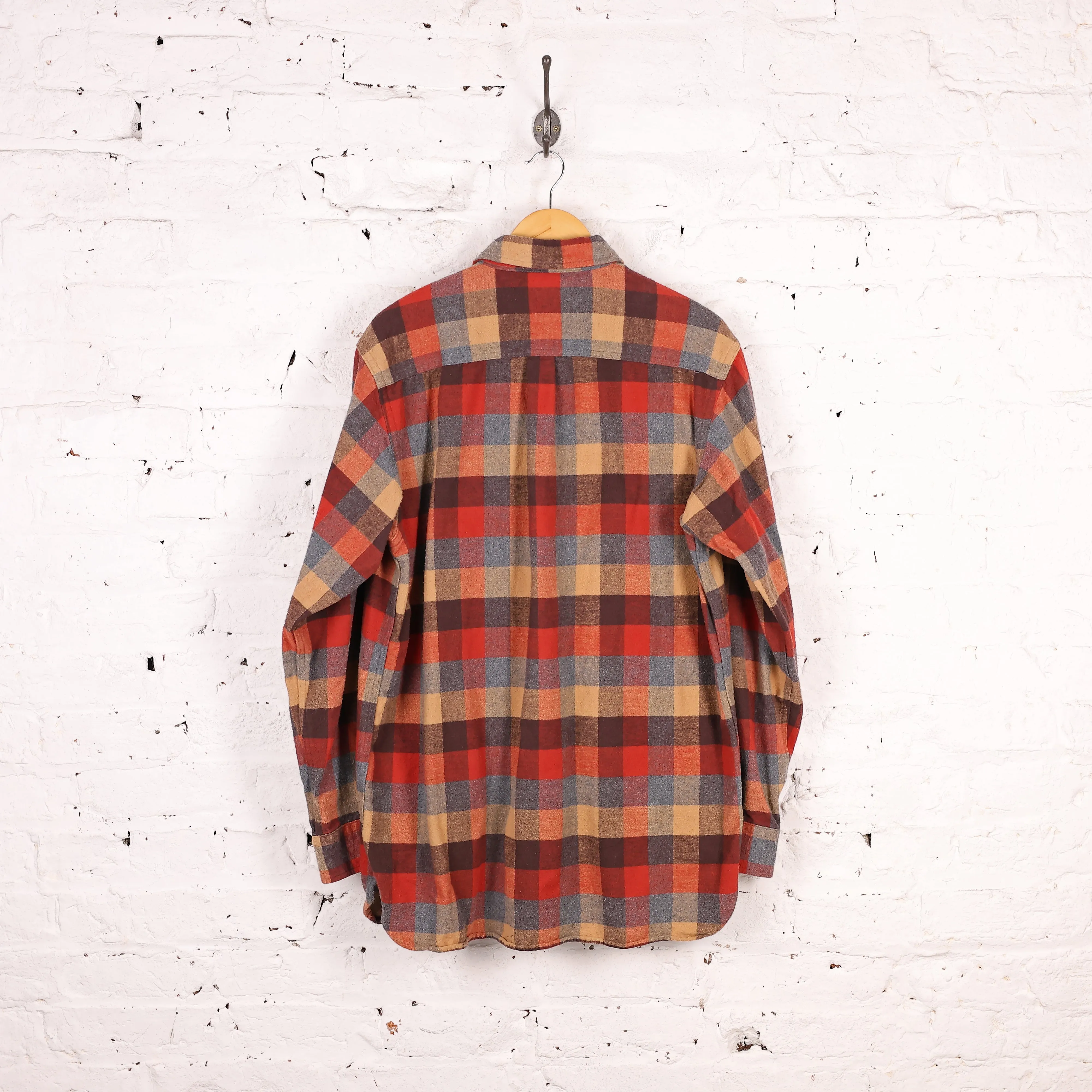 Plaid Check Shirt - Brown - M