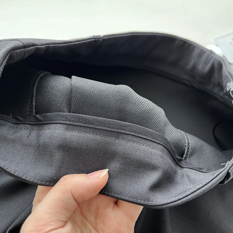Pleated puffy black A-line skirt