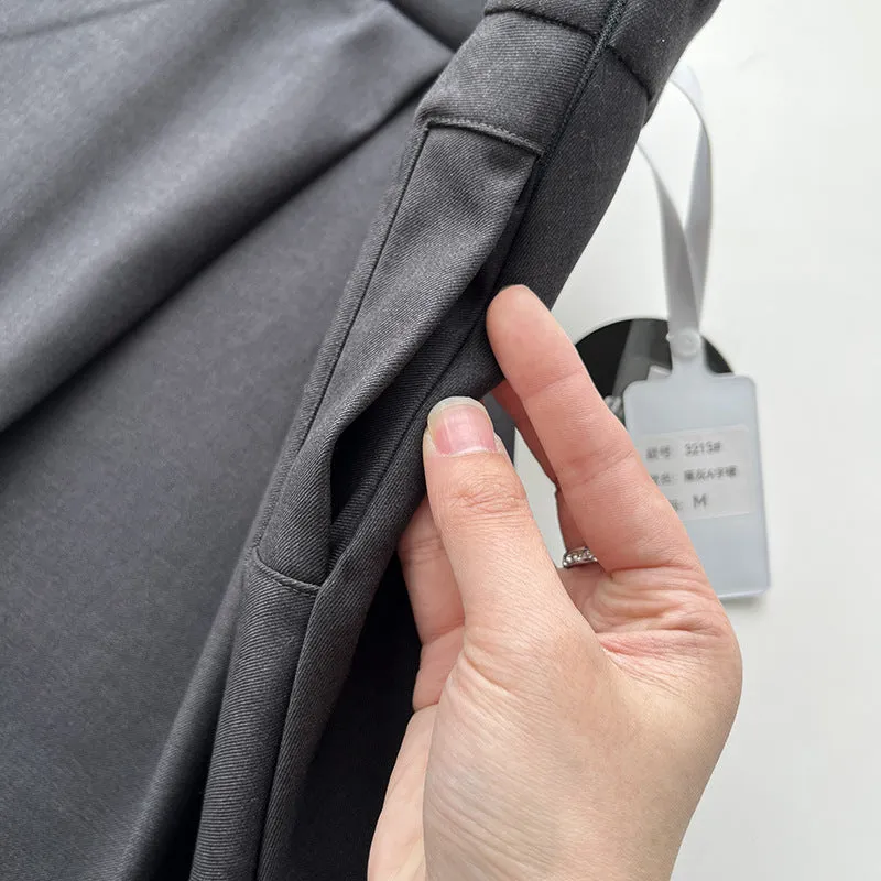 Pleated puffy black A-line skirt