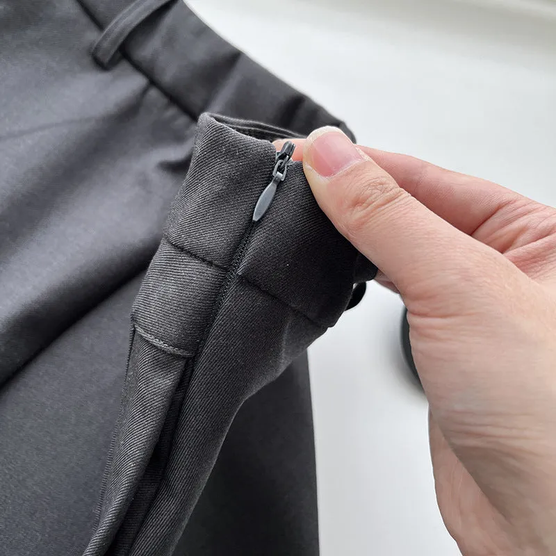 Pleated puffy black A-line skirt