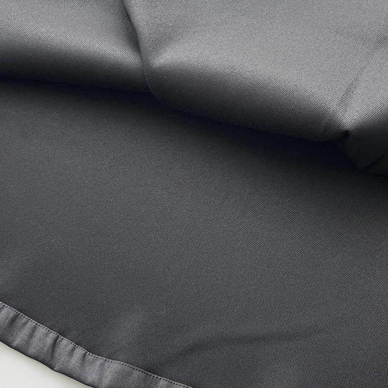 Pleated puffy black A-line skirt