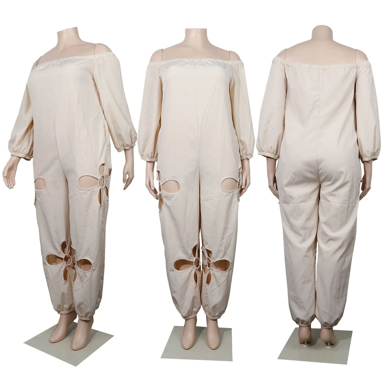 Plus Size Women Jumpsuits Hollow Out One Piece Outfit