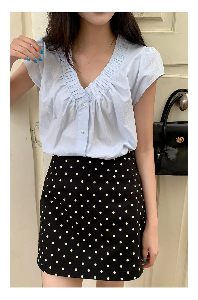 Polka  A-line Short Skirt