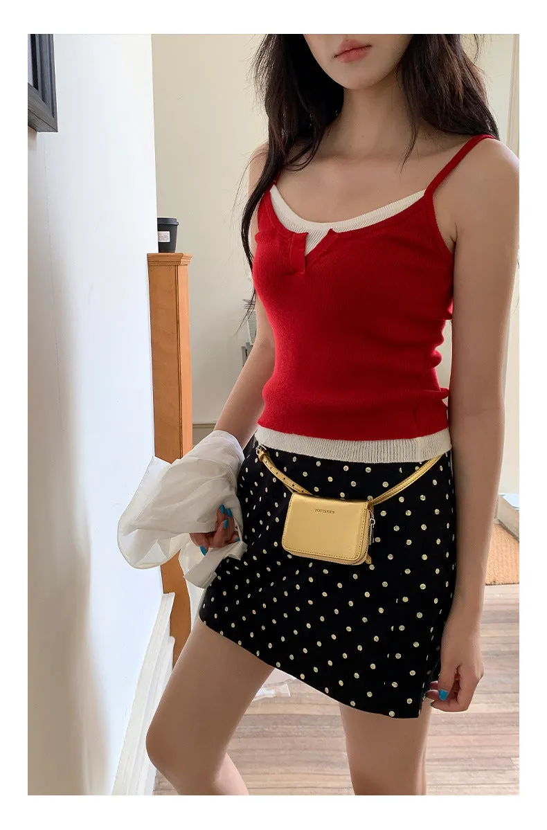 Polka  A-line Short Skirt