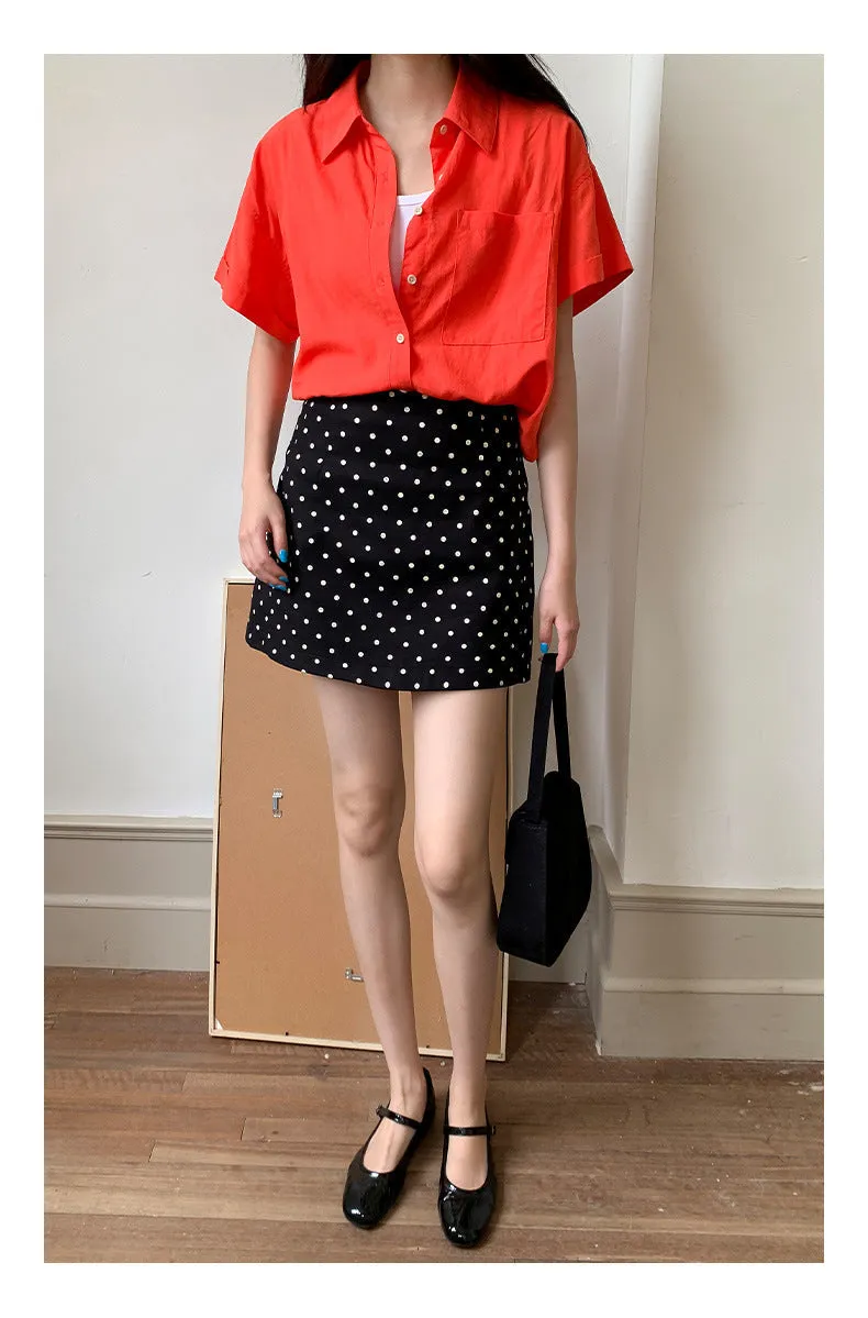 Polka  A-line Short Skirt