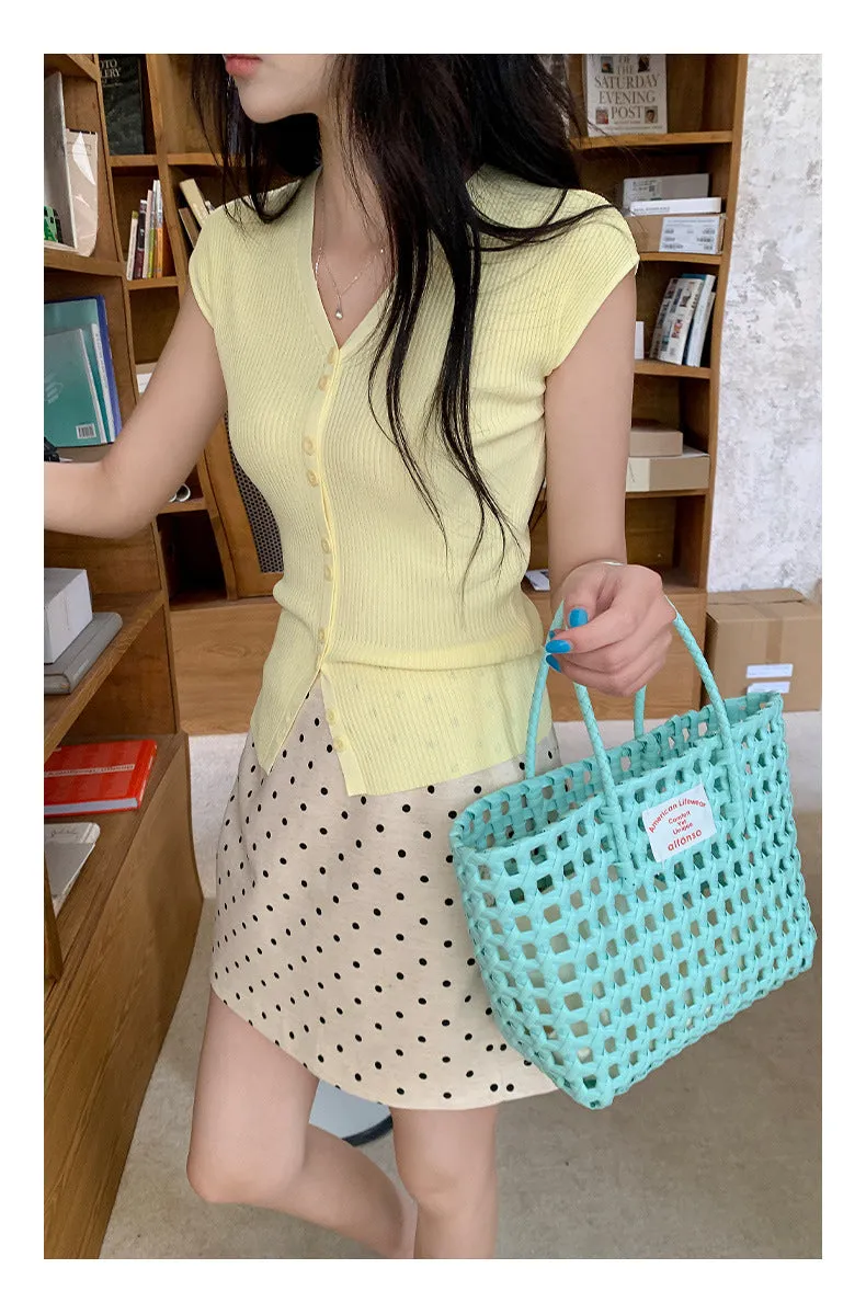 Polka  A-line Short Skirt