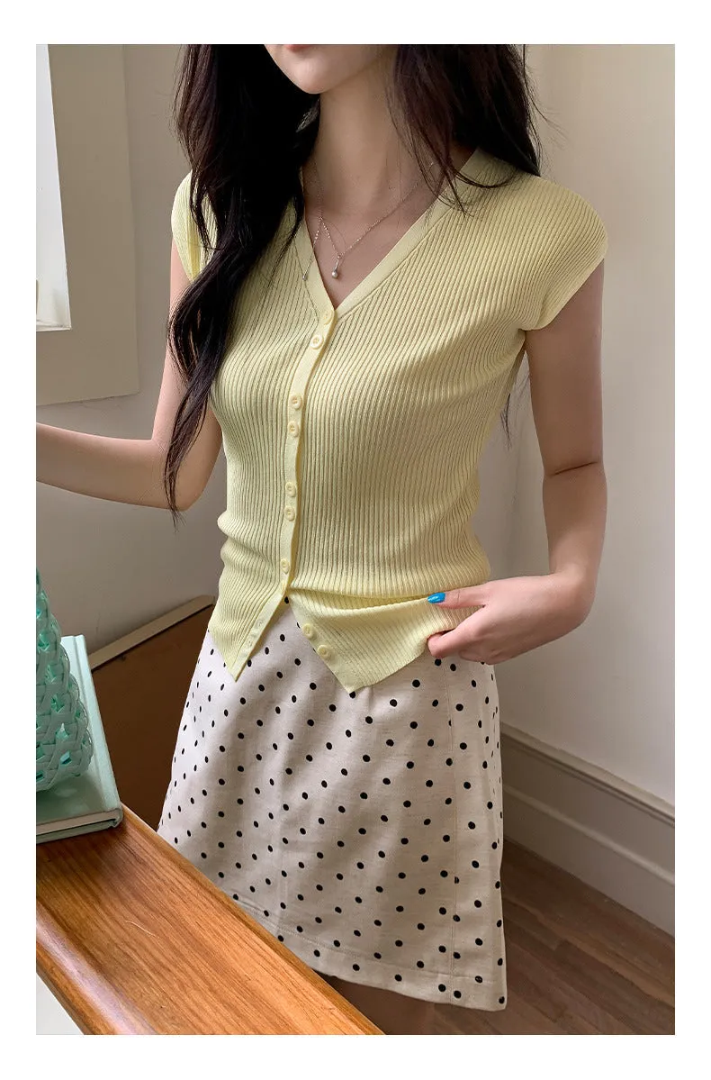 Polka  A-line Short Skirt