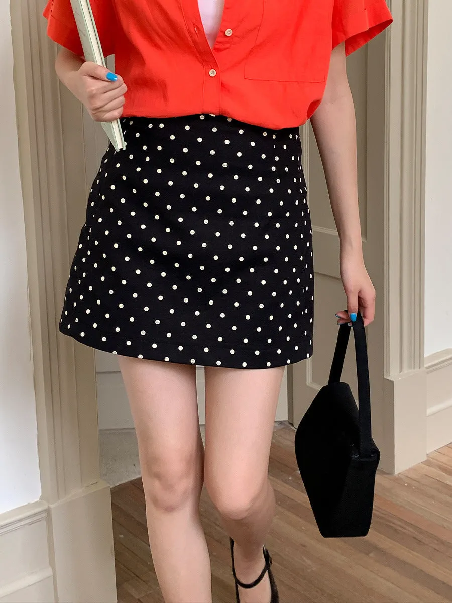 Polka  A-line Short Skirt