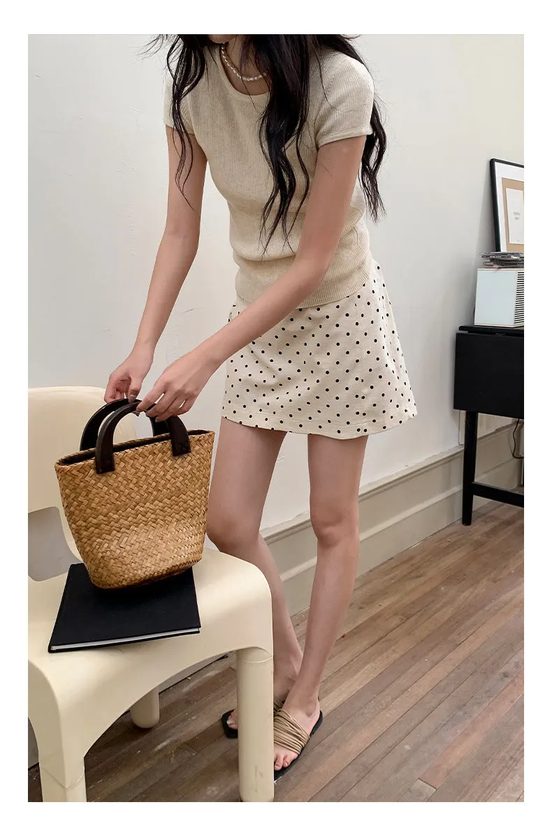 Polka  A-line Short Skirt