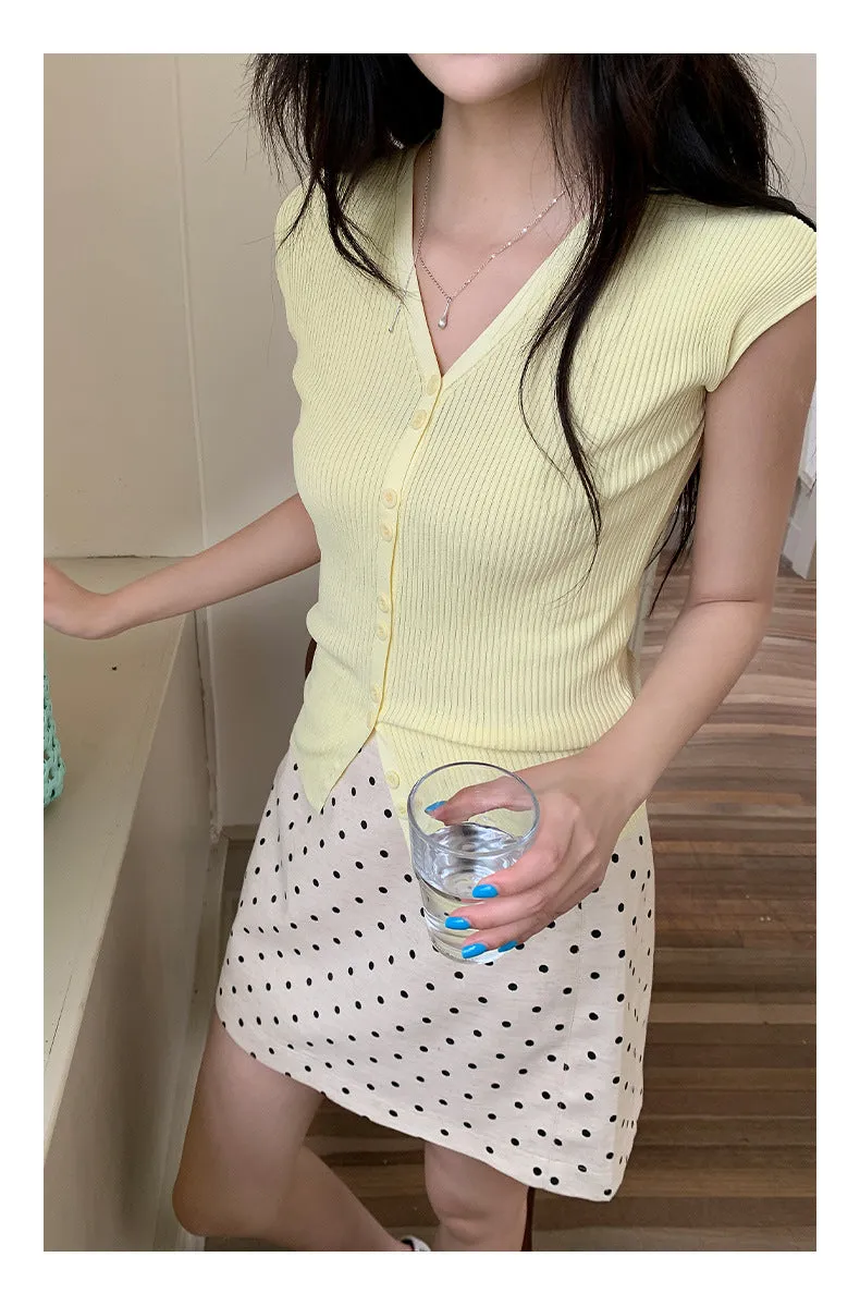 Polka  A-line Short Skirt