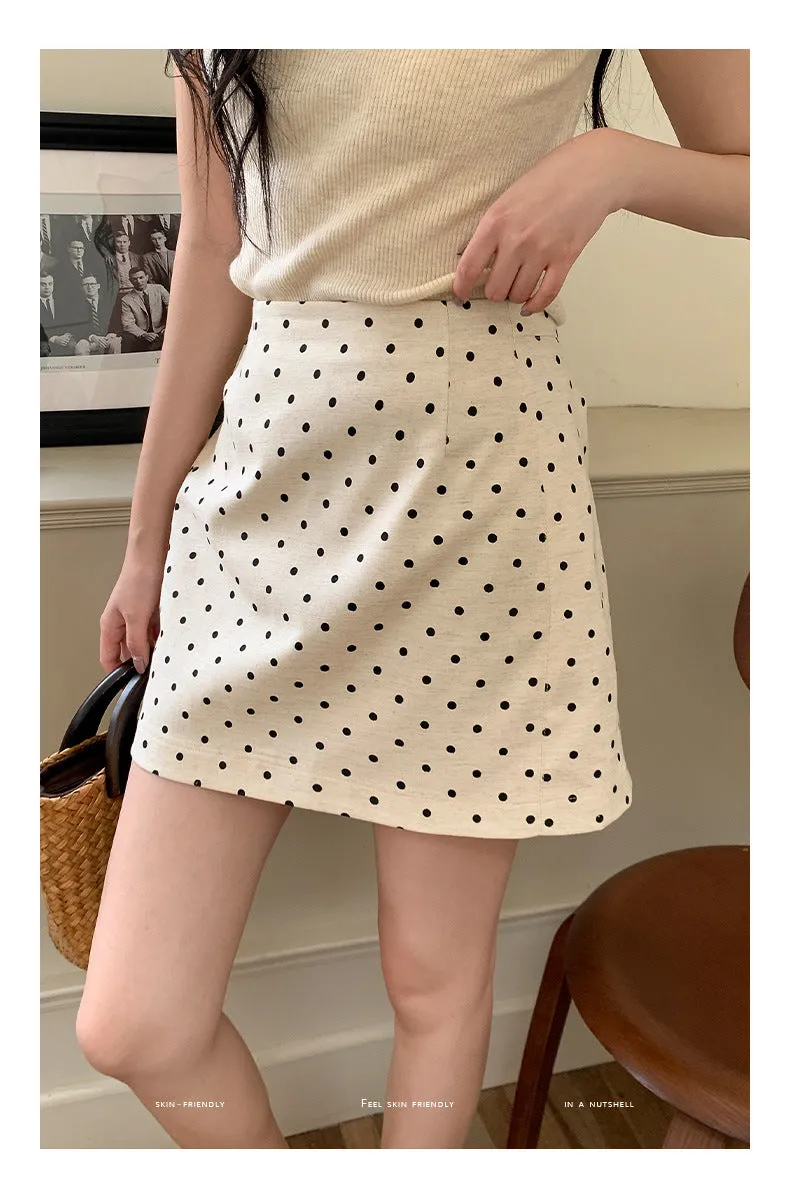 Polka  A-line Short Skirt