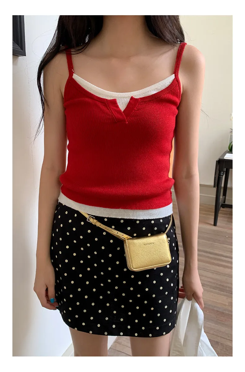 Polka  A-line Short Skirt
