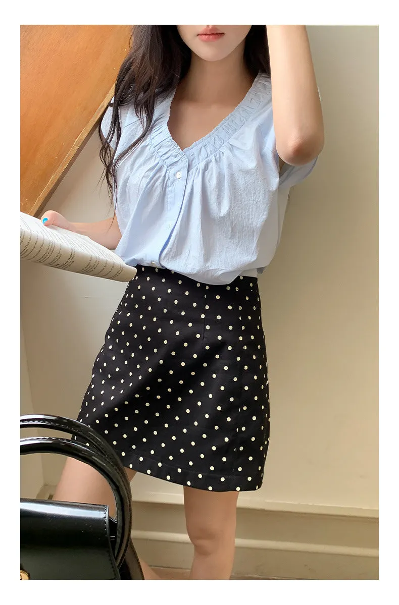 Polka  A-line Short Skirt