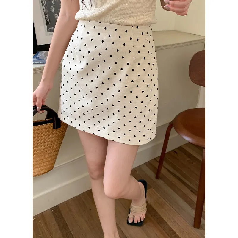 Polka  A-line Short Skirt