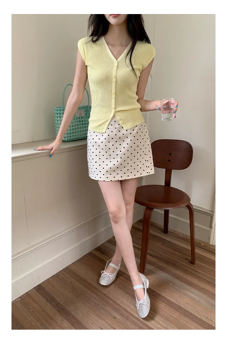 Polka  A-line Short Skirt
