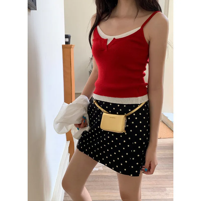 Polka  A-line Short Skirt