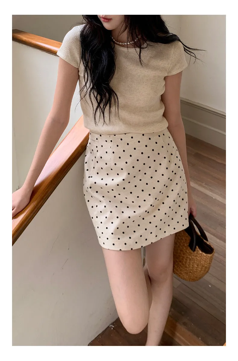 Polka  A-line Short Skirt