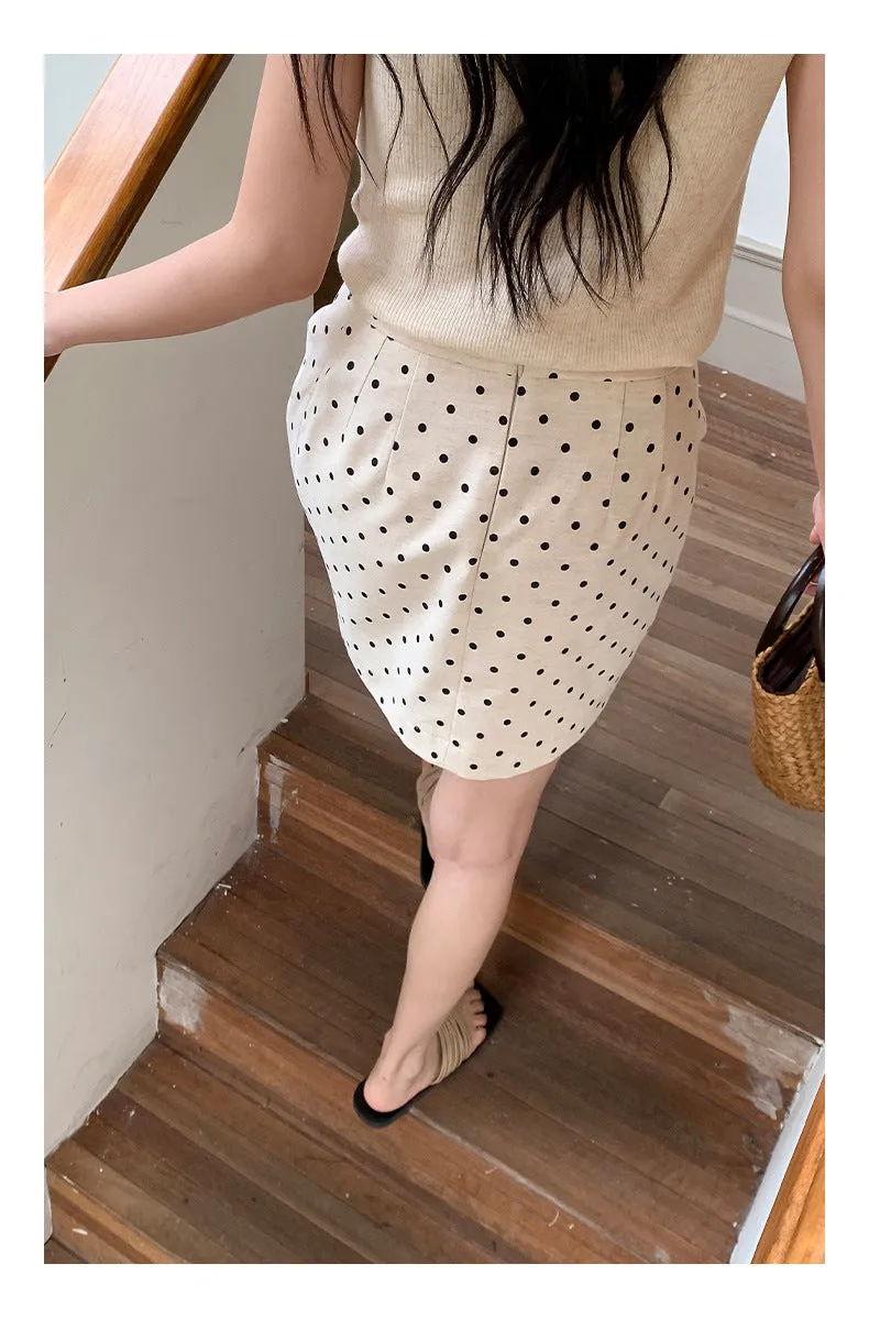 Polka  A-line Short Skirt
