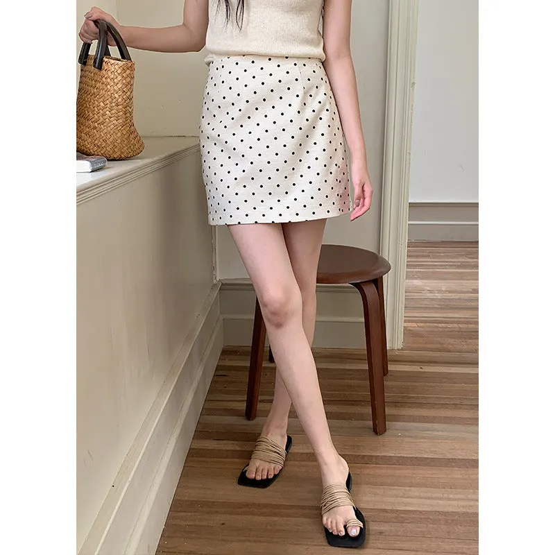 Polka  A-line Short Skirt